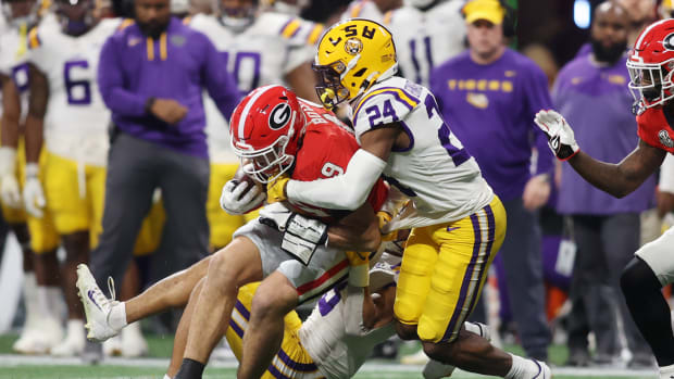 DB Jarrick Bernard-Converse (24) makes a tackle in the SEC Championship Game